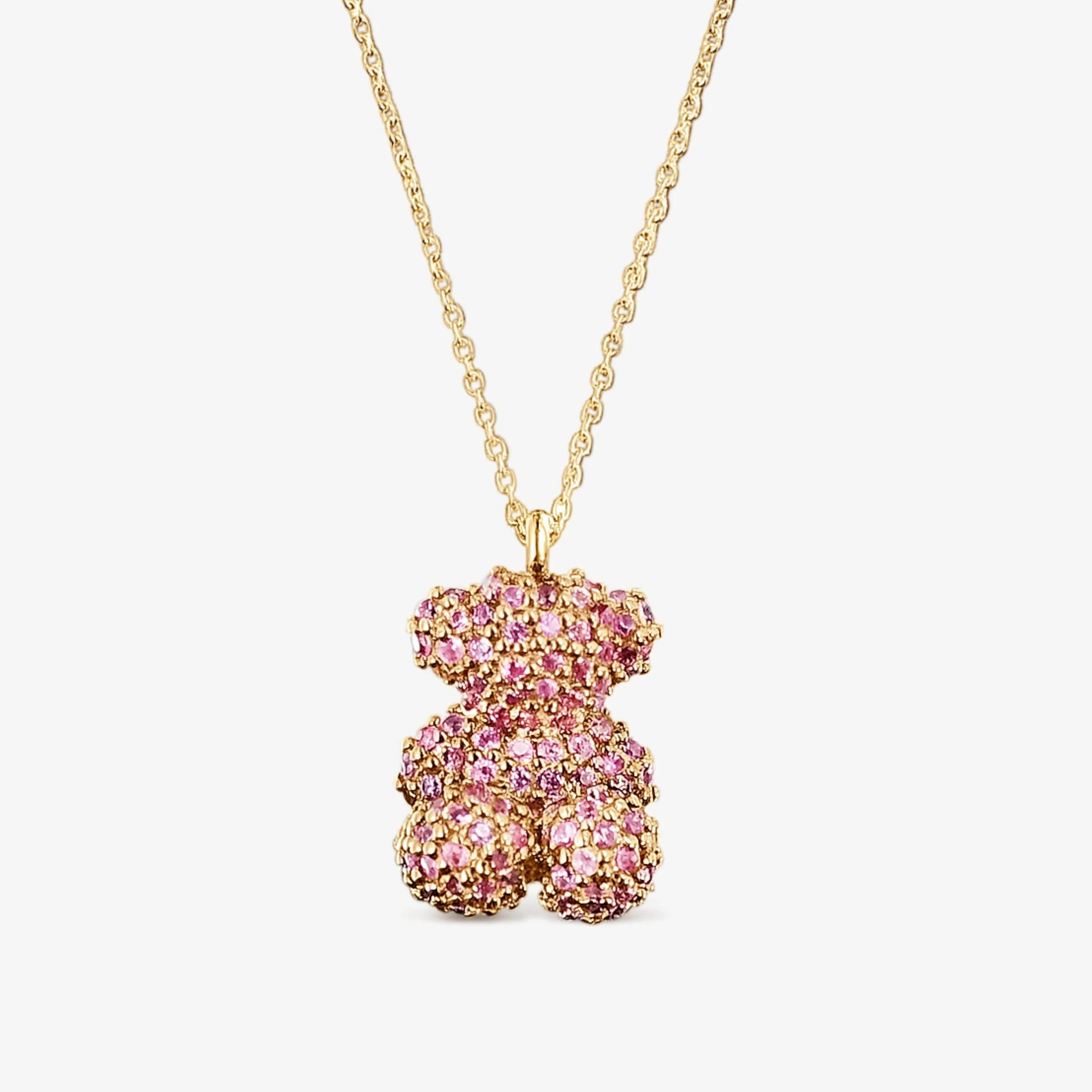 Sapphire and 18K solid gold Bold Bear necklace - 1
