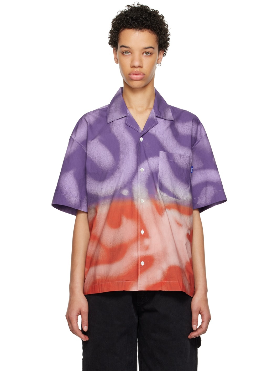 Purple & Orange Tercer Mundo Edition Dip-Dyed Shirt - 1