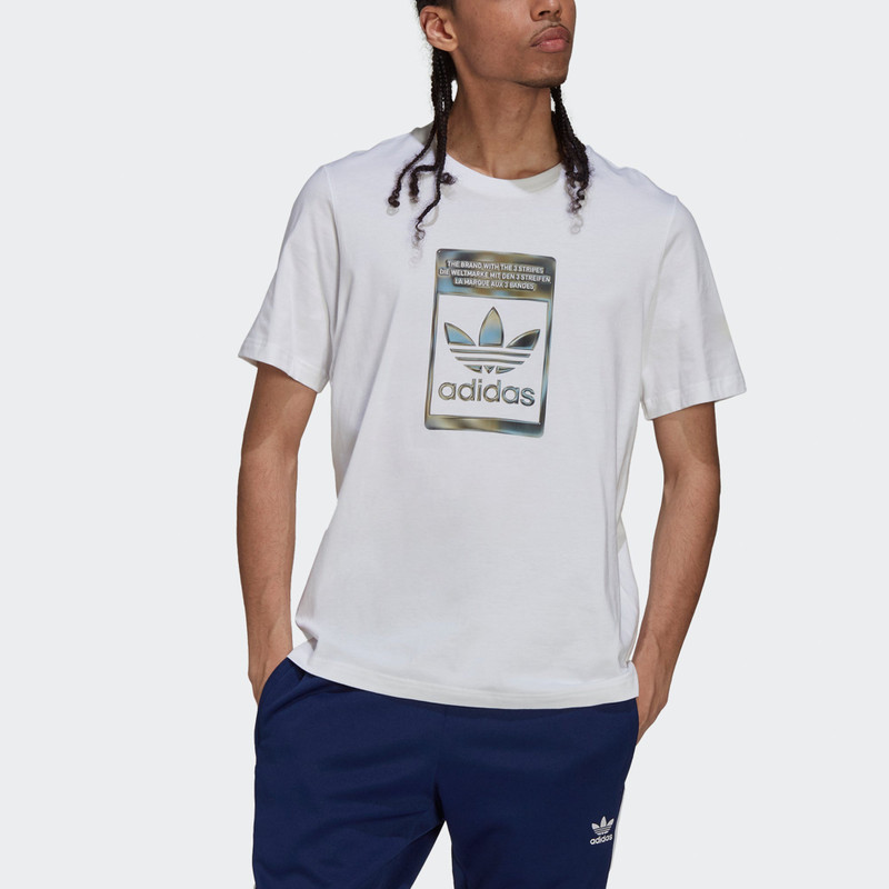 adidas adidas originals Camo Infill Tee Retro Logo Sports Round Neck Short Sleeve White H13500 outlook