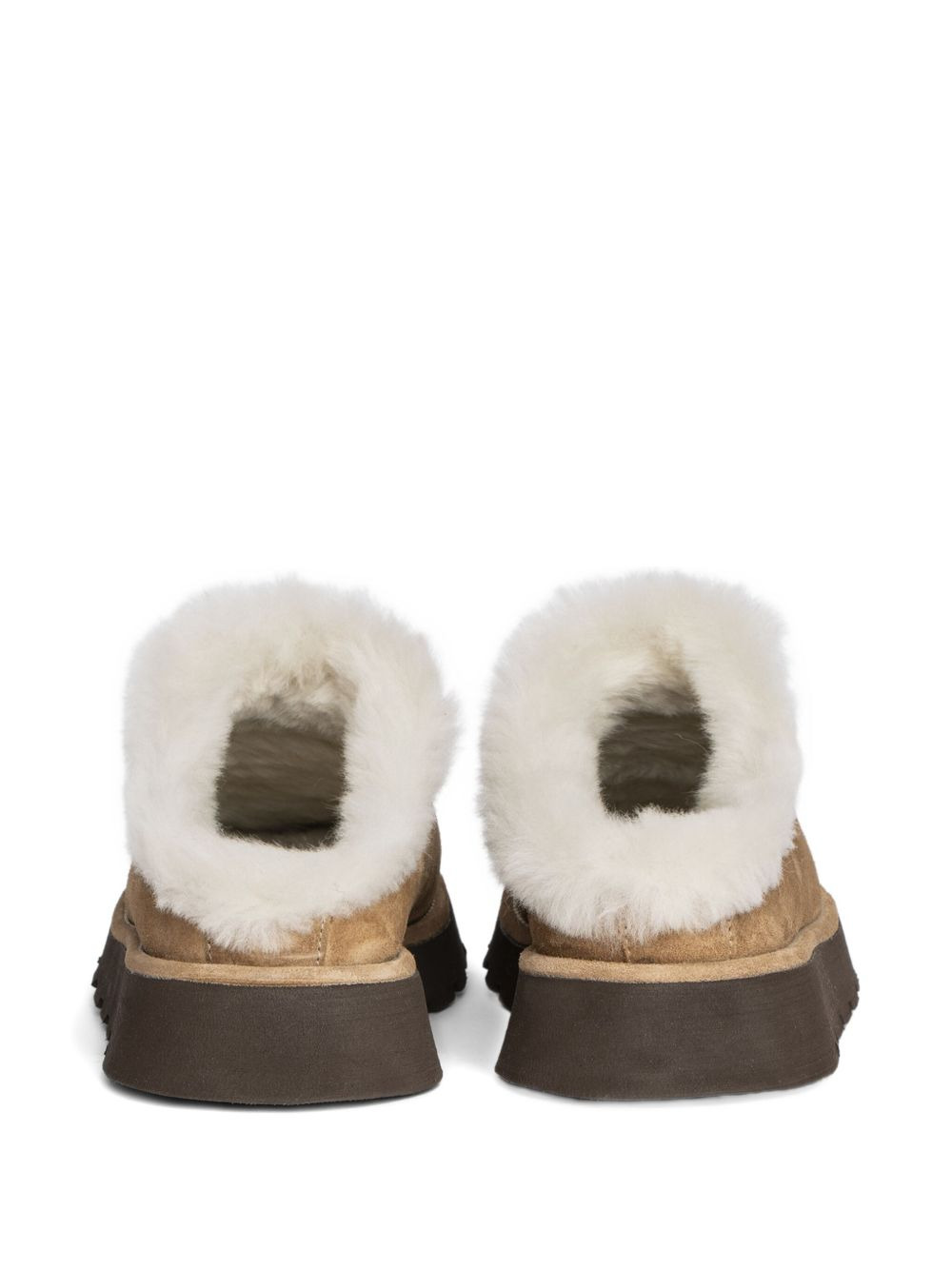 embroidered fur-trimmed mules - 3