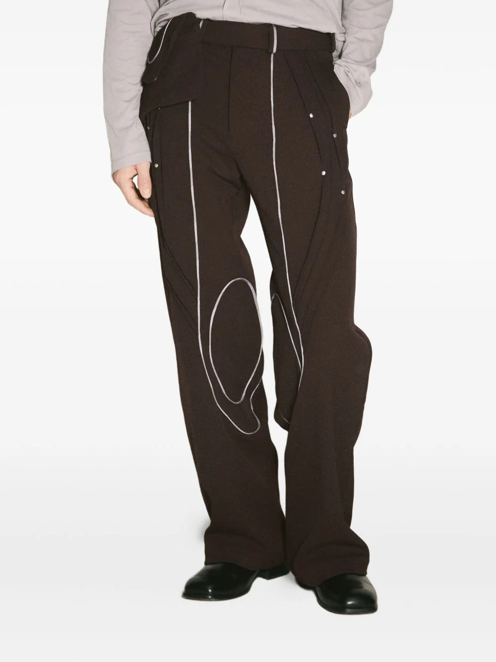 panelled piped trousers - 1