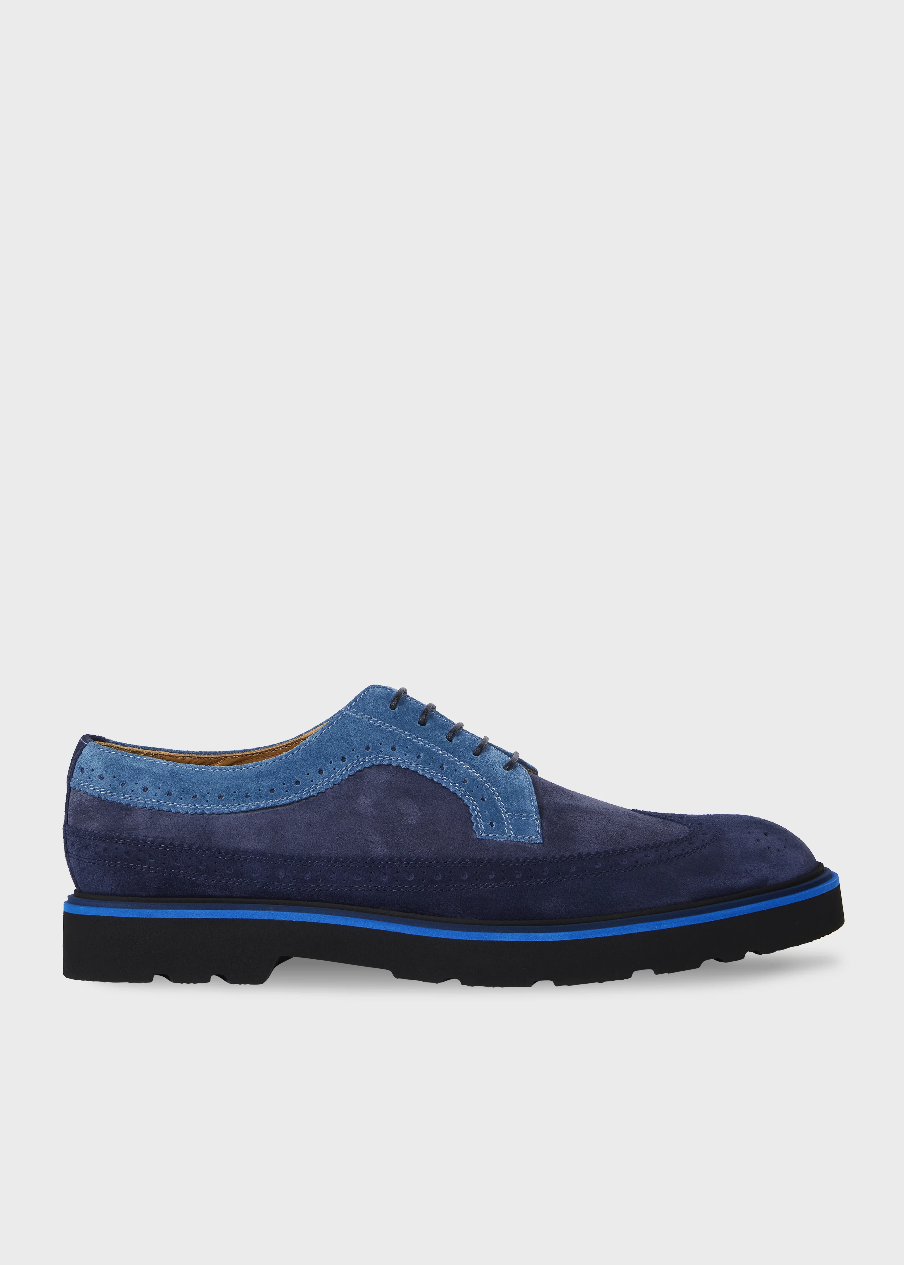 Navy Suede 'Count' Brogues - 1