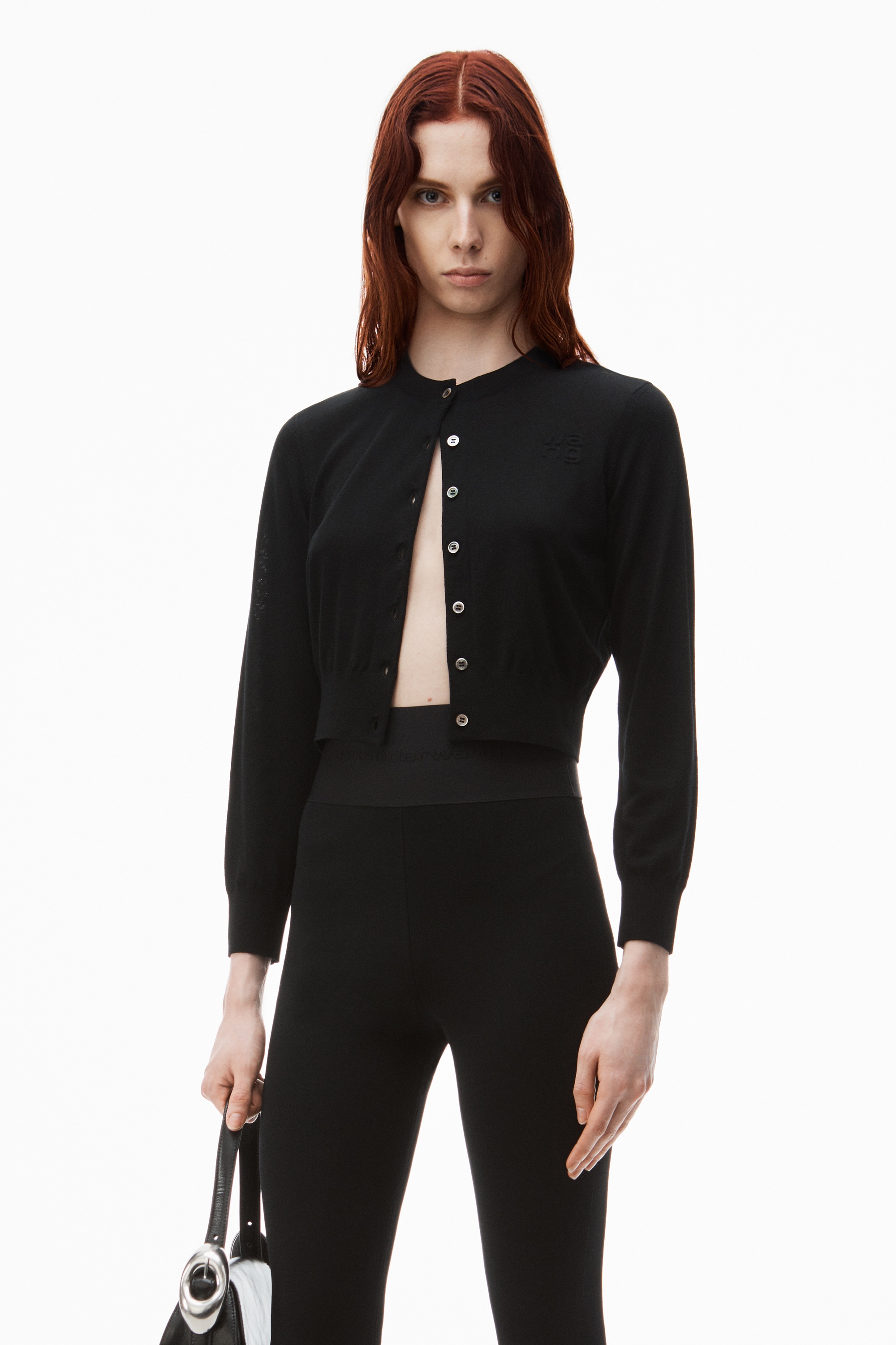logo elastic waistband bootcut pant - 6