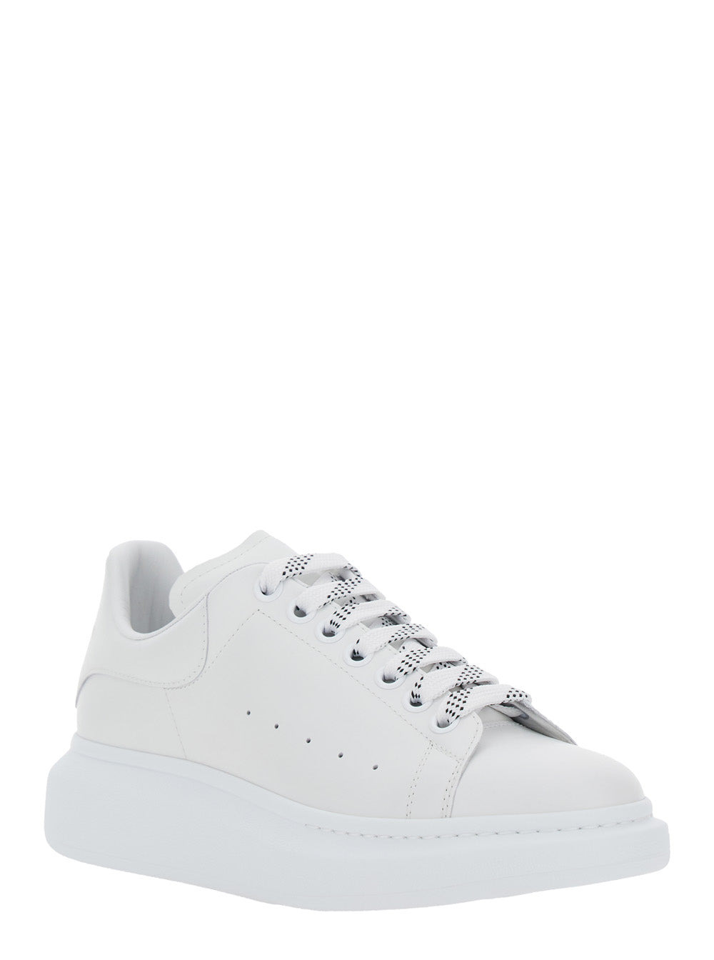 Alexander Mcqueen Men White Low Top Sneakers With Logo Lettering On Tongue And Heel In Leather Man - 2