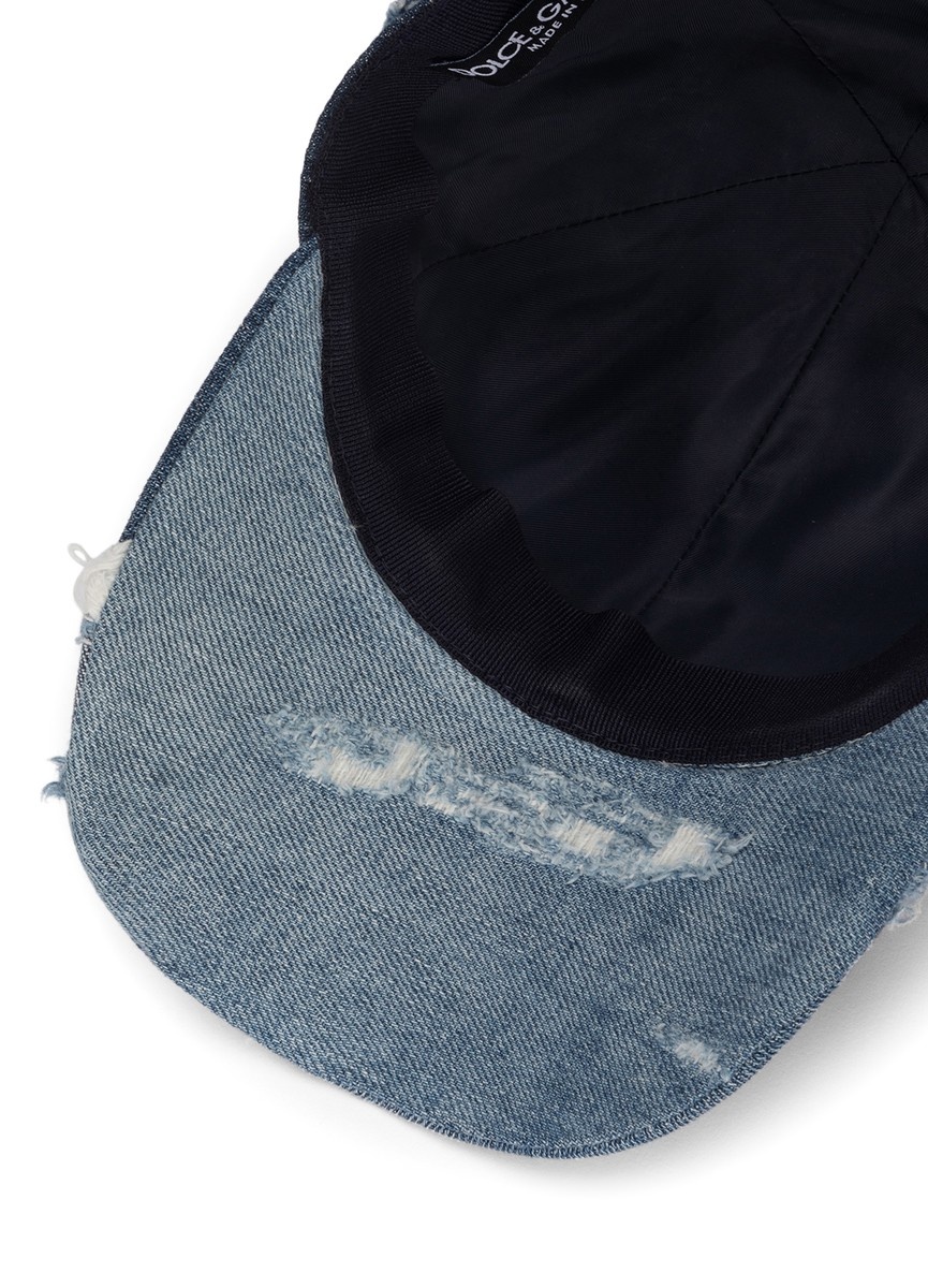 Denim patchwork baseball cap - 4