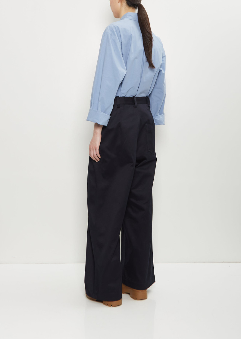 SOFIE D'HOORE Pasadena Cotton Darted Pants — Midnight outlook