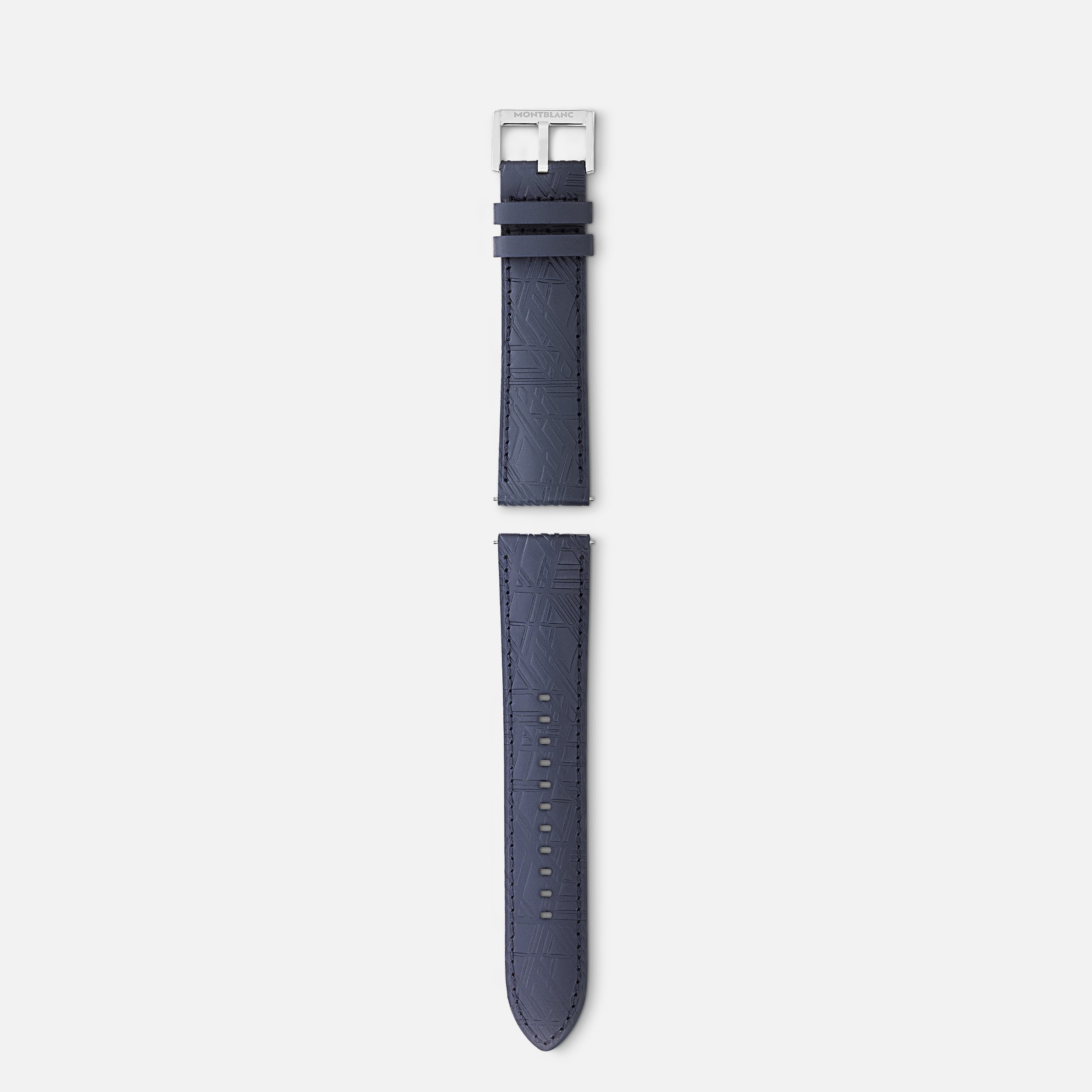 Blue calf strap with gray pin buckle - 1