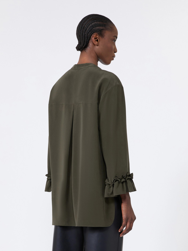 FIABE Silk crêpe de Chine shirt - KAKI 4