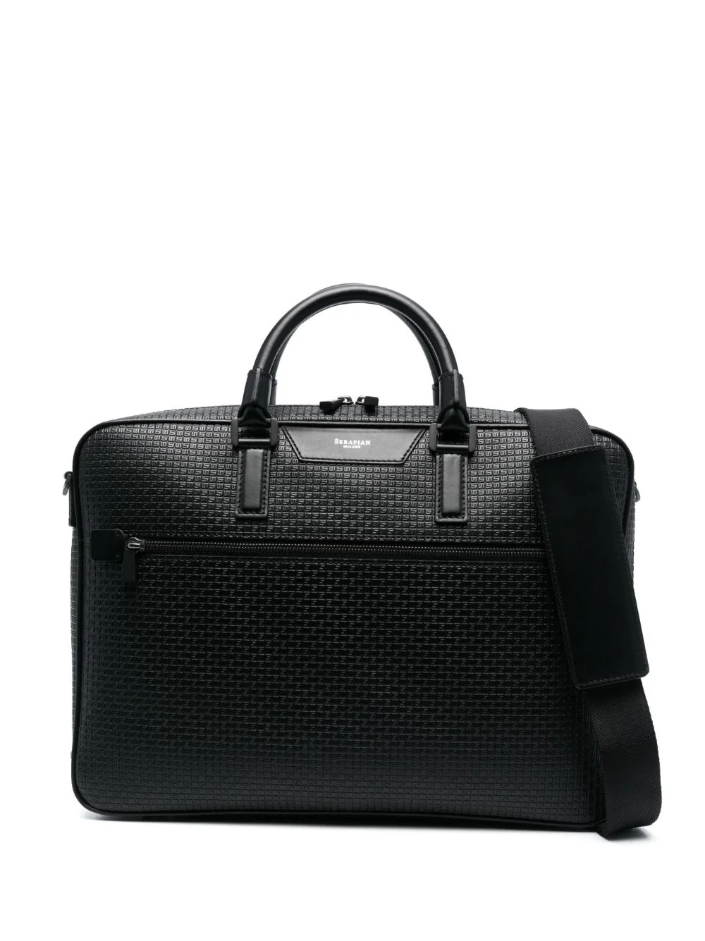 logo-monogram leather laptop bag - 1