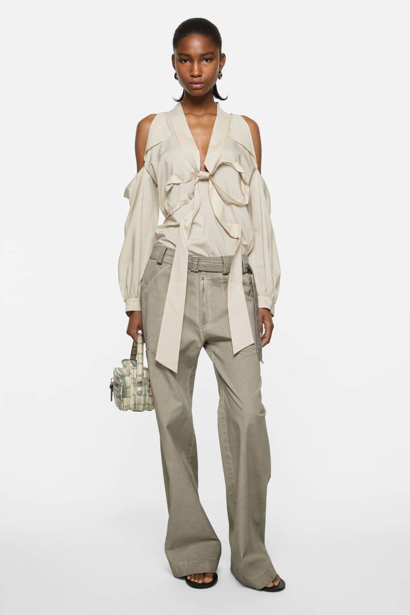 Acne Studios Cut-out blouse with bow - Light beige outlook