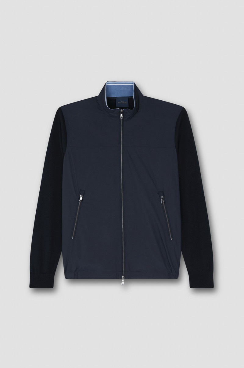 HYBRID ZIP-UP CARDIGAN IN ULTRALIGHT MICROFIBER AND WOOL 1