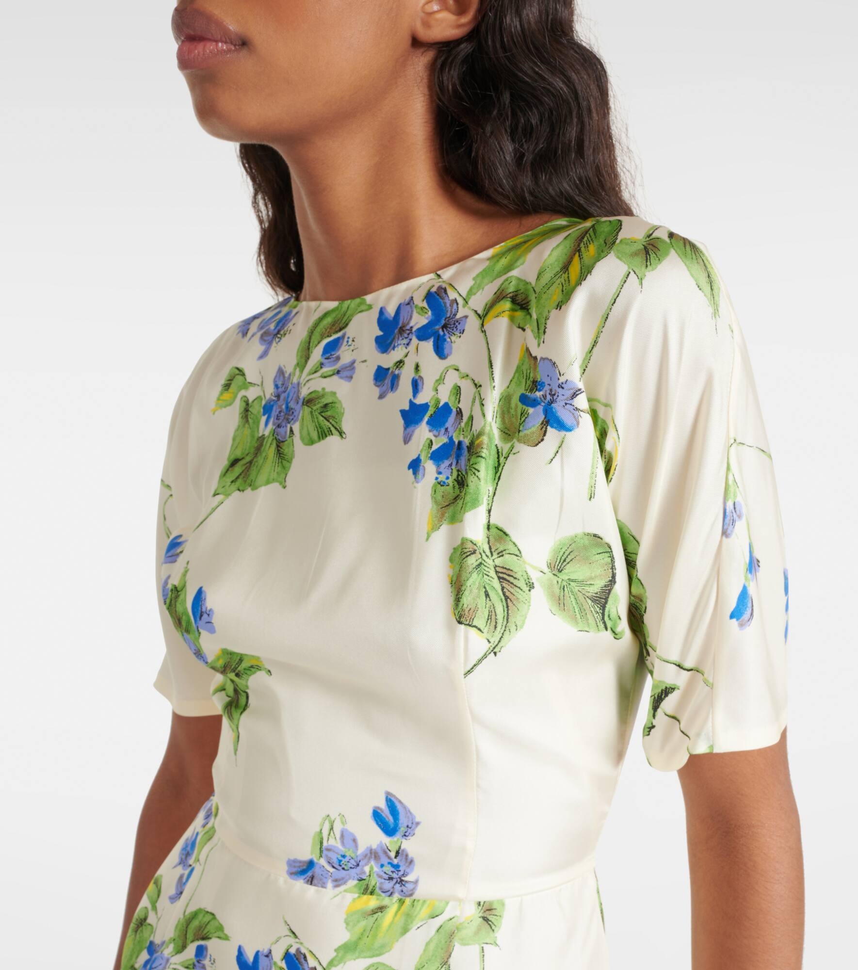 Silk-blend midi dress - 4