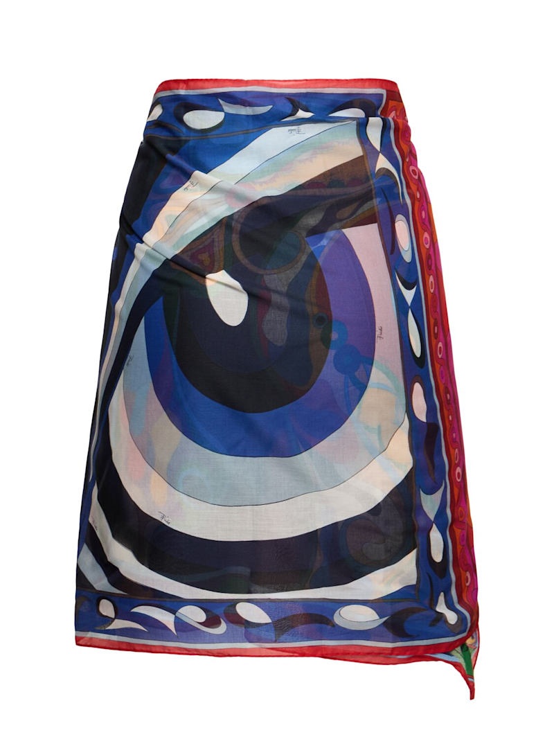 Printed cotton muslin pareo skirt - 3