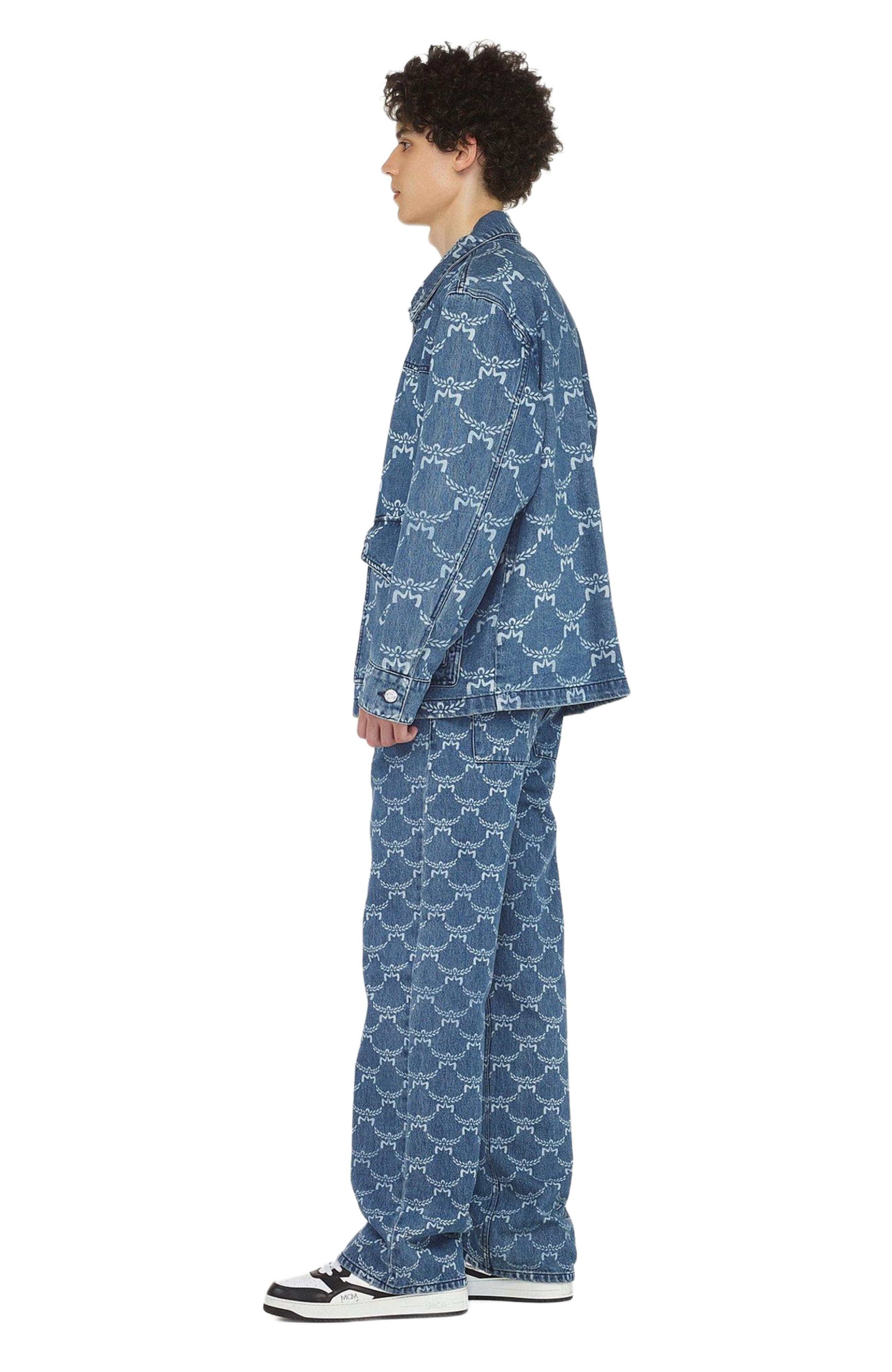 MCM Lauretos Monogram Denim Jacket in Indigo at Nordstrom - 4