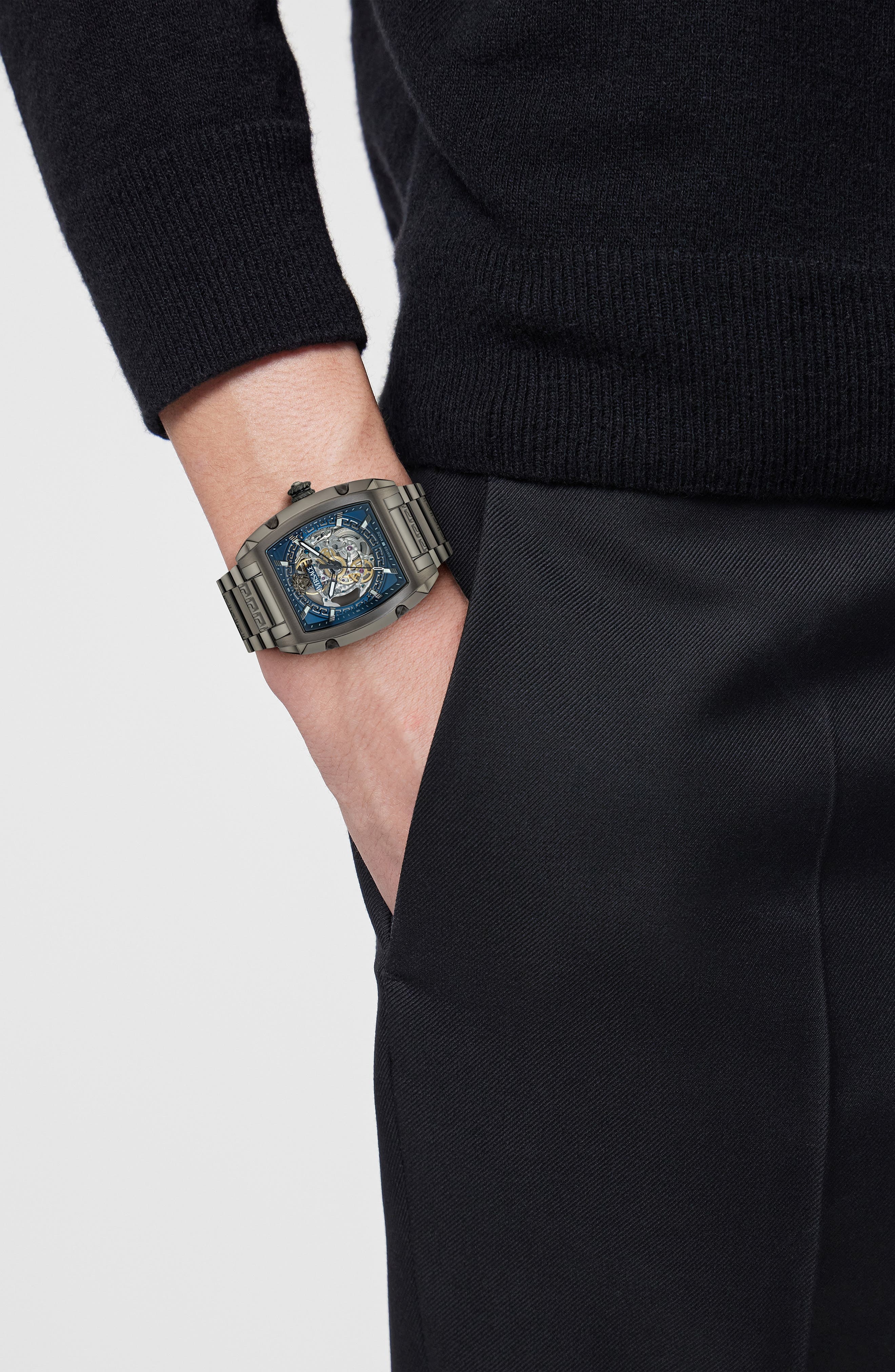Versace Dominus Bracelet Watch, 42mm in Ip Gunmetal at Nordstrom - 2
