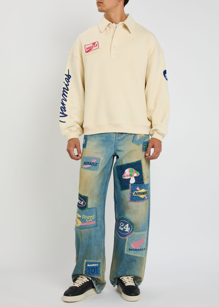 Nahmias Embroidered Cotton Polo Sweatshirt - 4