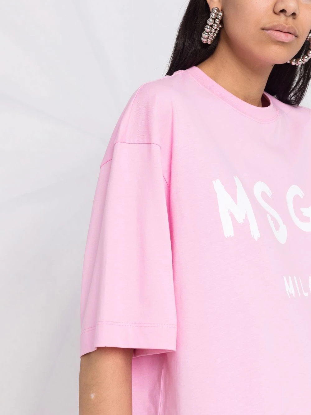 logo-print detail dress - 5