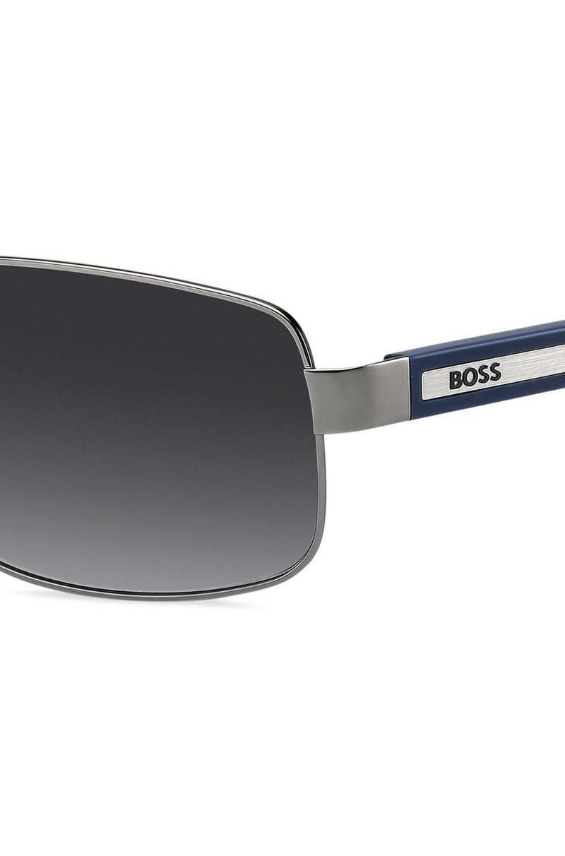 BOSS DOUBLE-BRIDGE SUNGLASSES WITH BLUE TEMPLES outlook