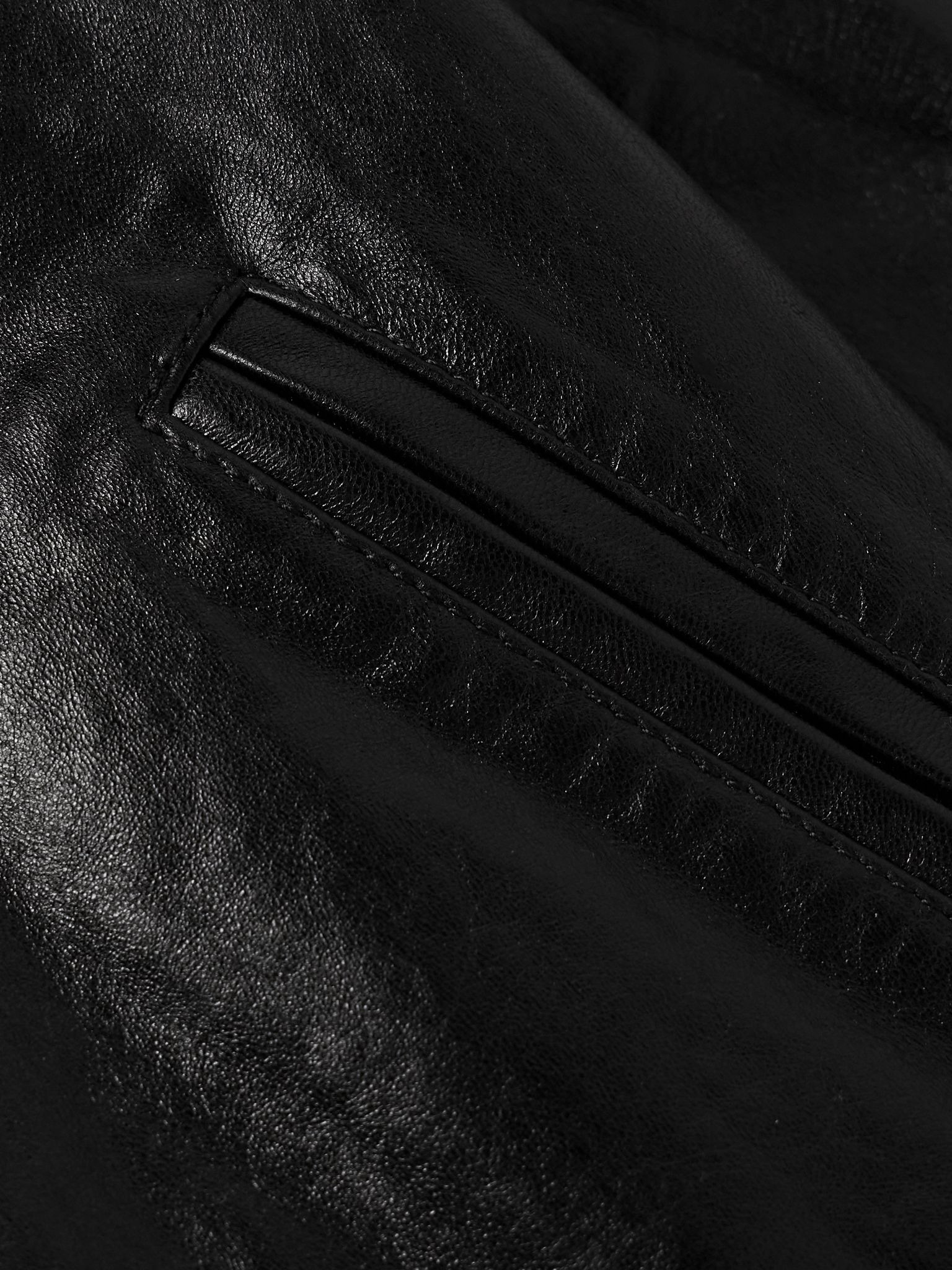 Television Panelled Leather Jacket Black - 5