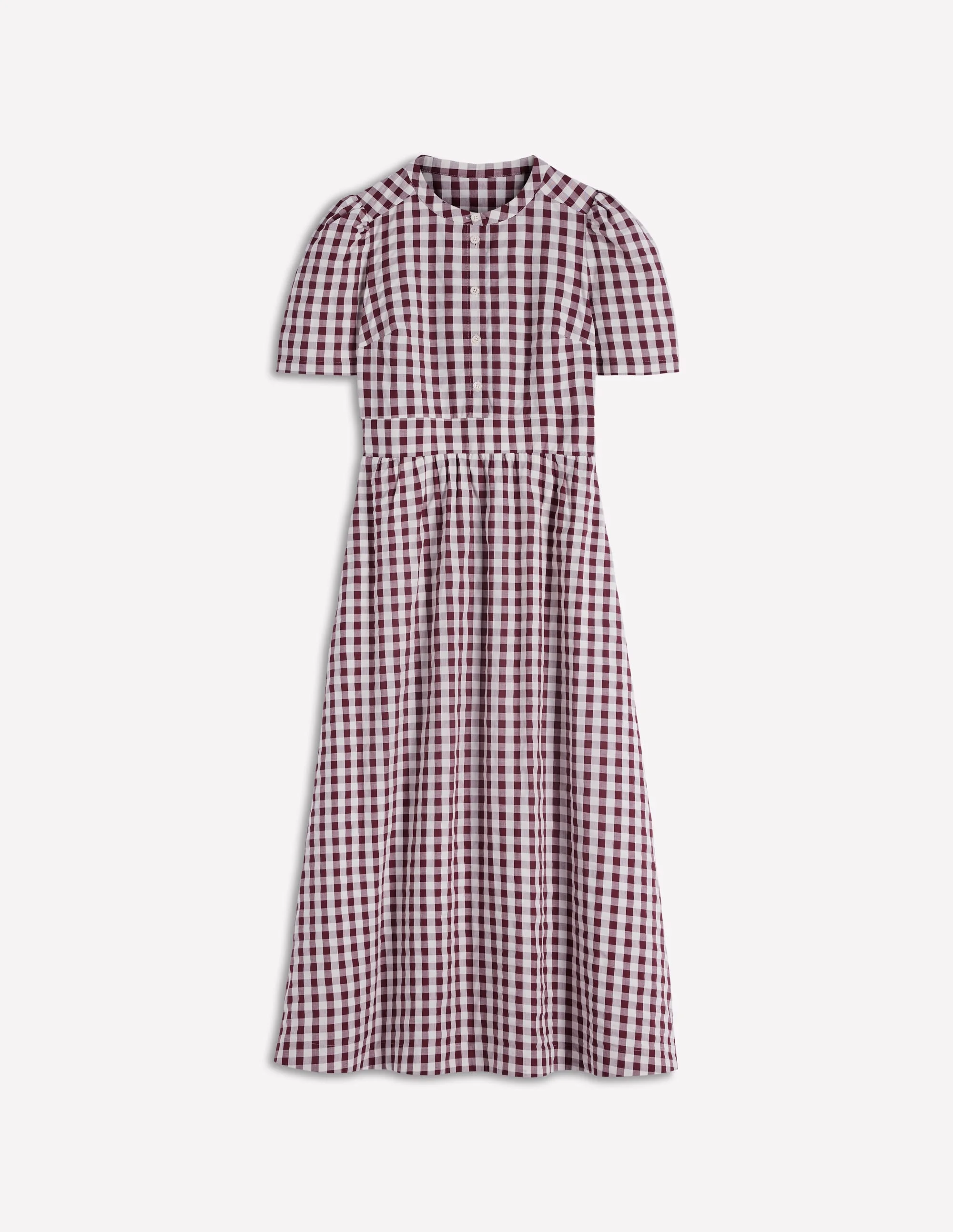 Ivy Cotton Midi Dress-Gingham - 1