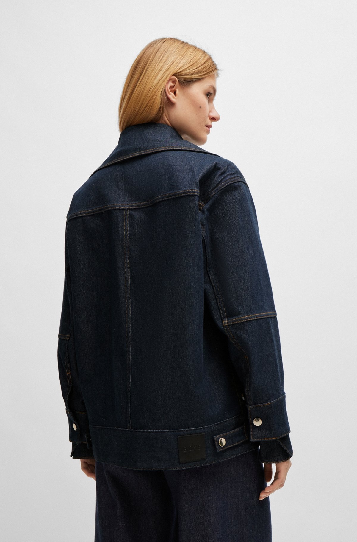RELAXED-FIT DENIM JACKET WITH DOUBLE-BREASTED CLOSURE - 4