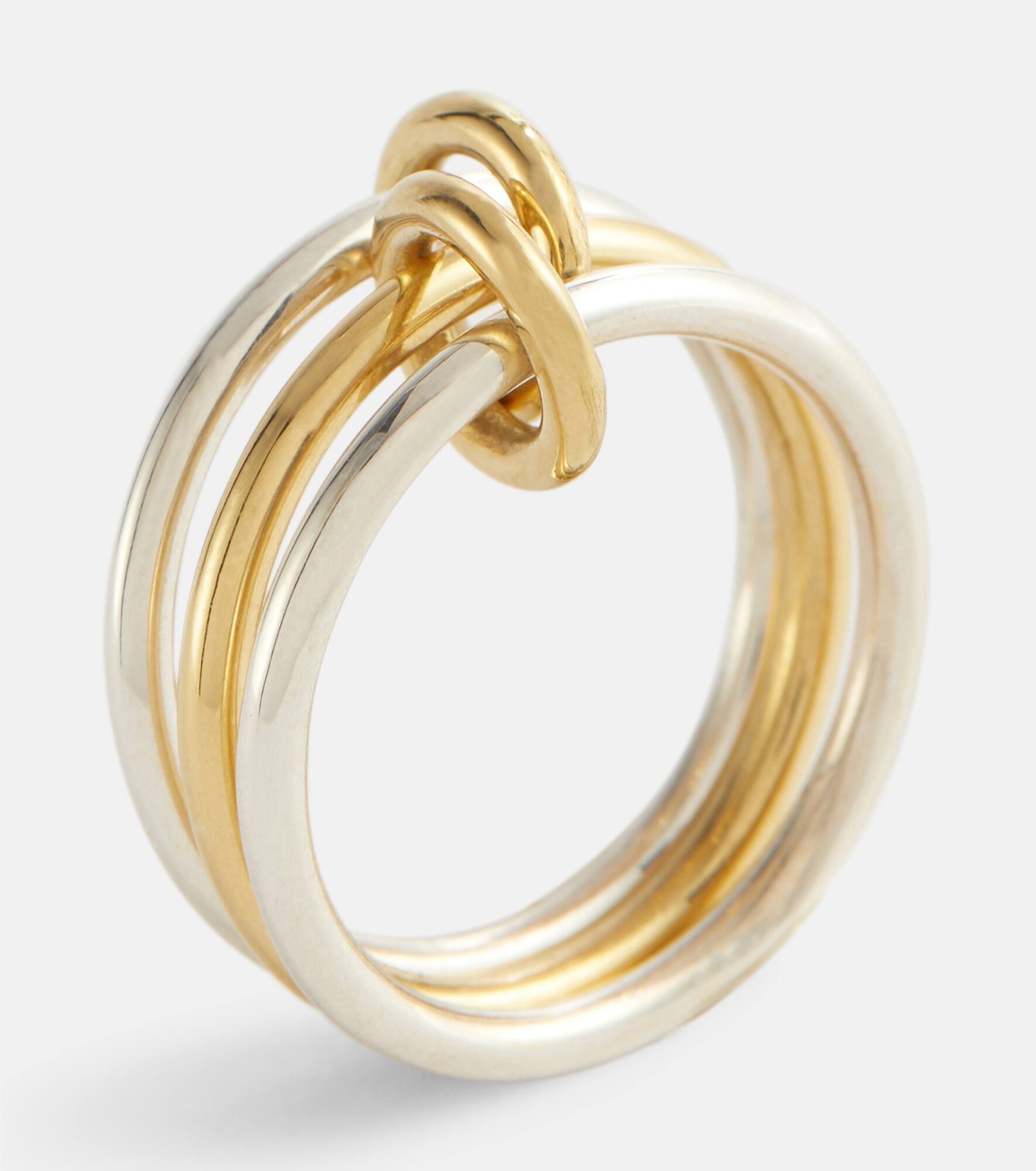 Solarium 18kt yellow gold and sterling silver linked rings - 6