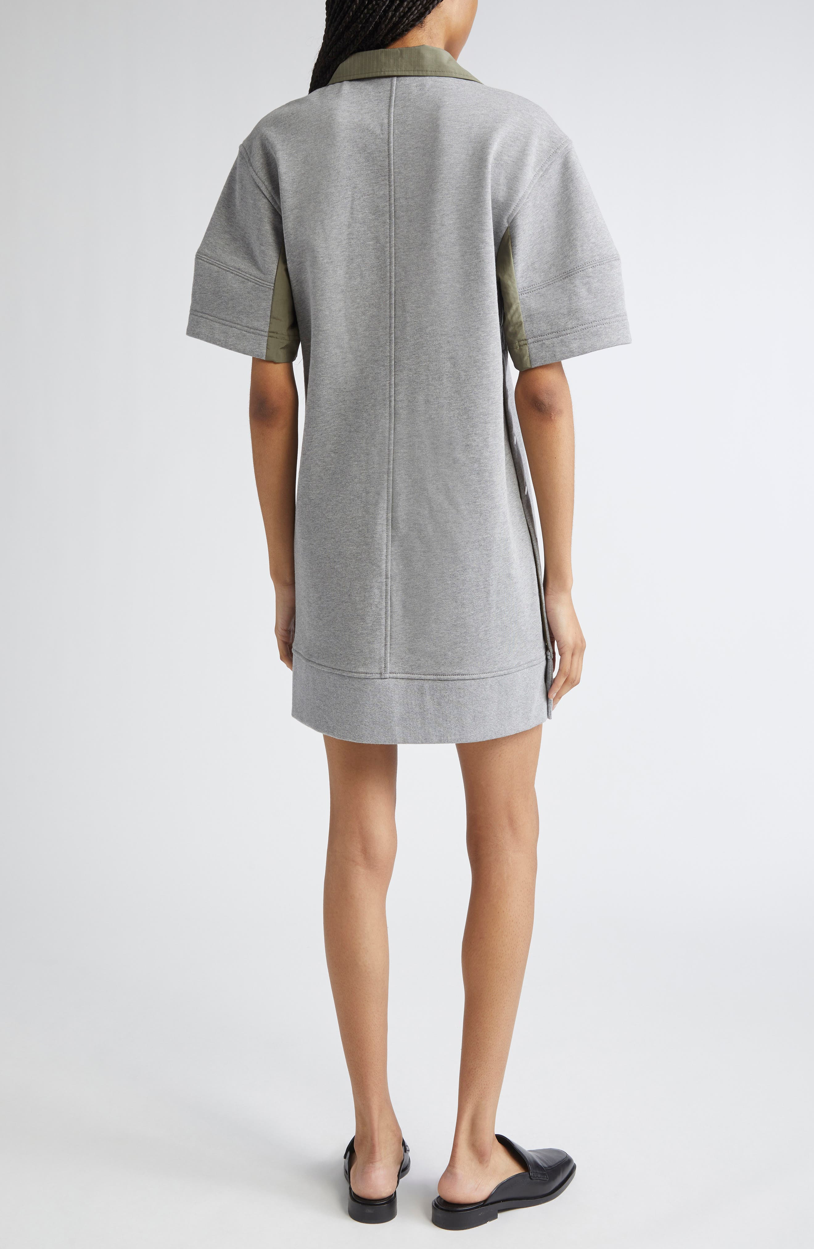 3.1 Phillip Lim Mixed Media Polo Minidress in Grey Melange-Army at Nordstrom - 2