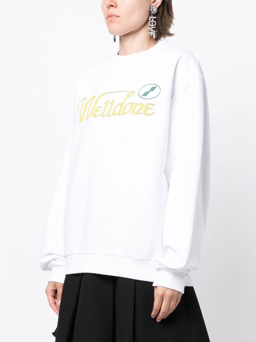 logo-print cotton hoodie - 3