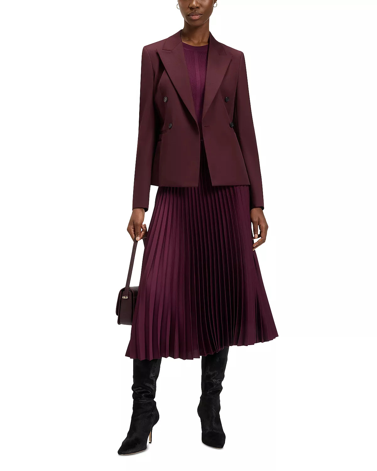 Jiamia Double Breasted Peak Lapel Blazer - 2