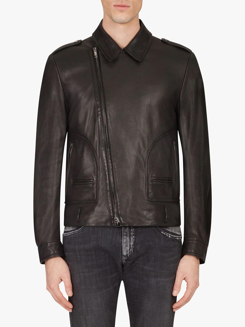 leather biker jacket - 3