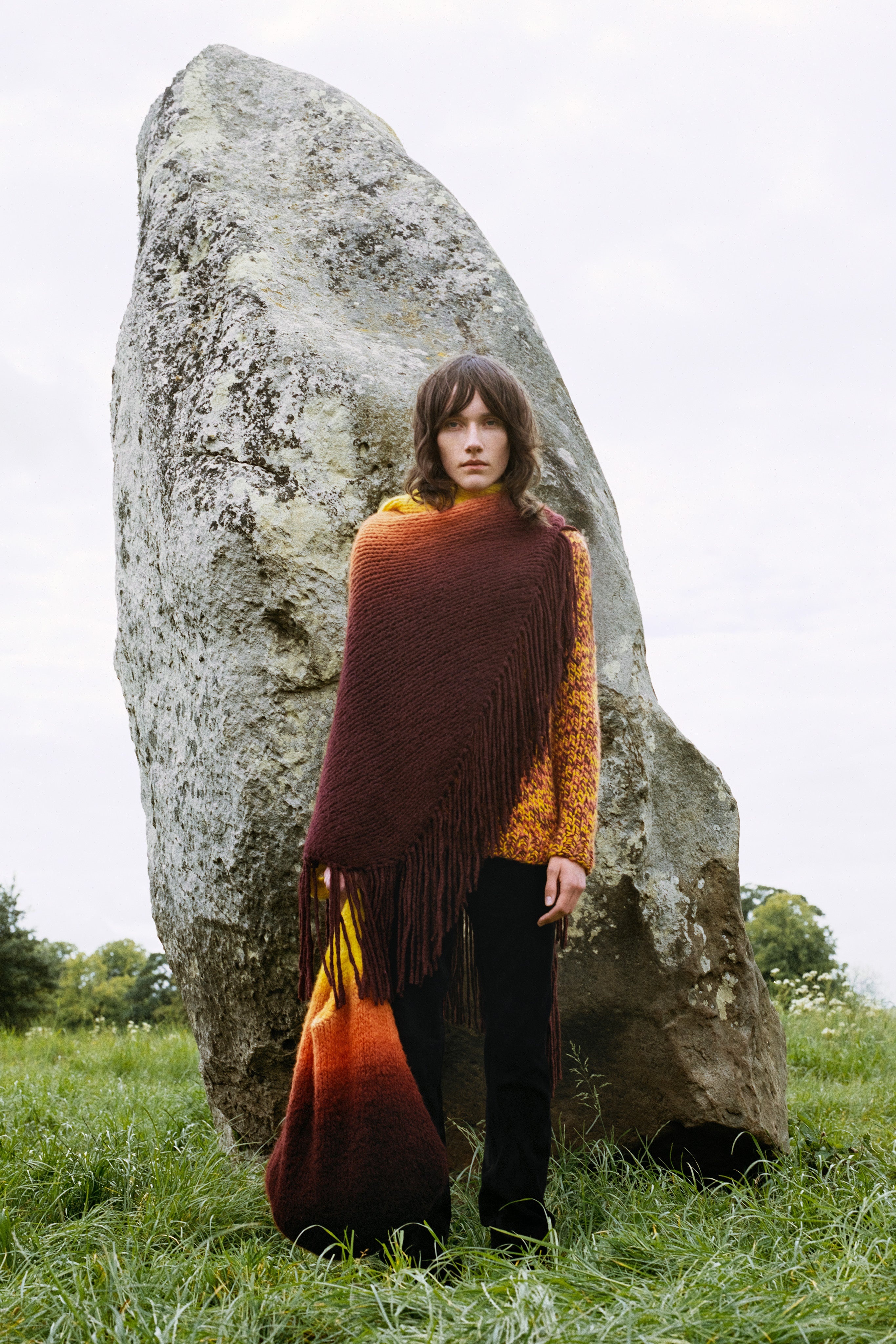 Lauren Knit Wrap in Dip Dye Sunrise Welfat Cashmere - 2