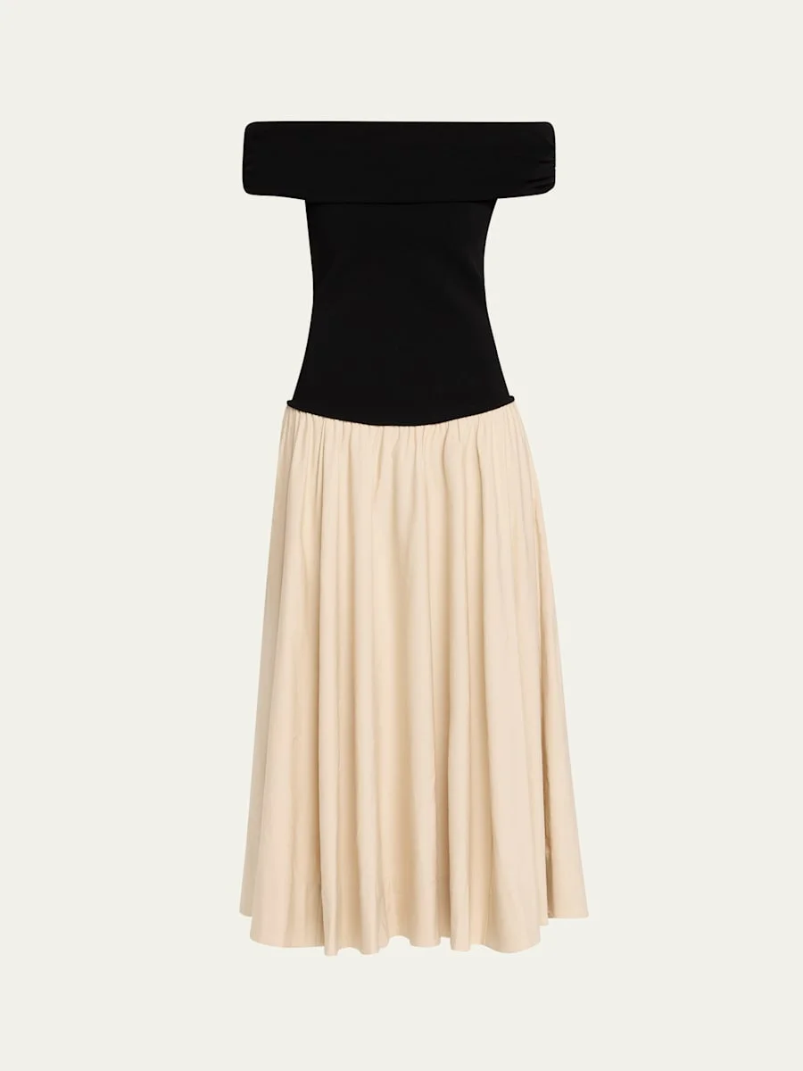 Adaline Off-The-Shoulder Drop-Waist Dress - 1