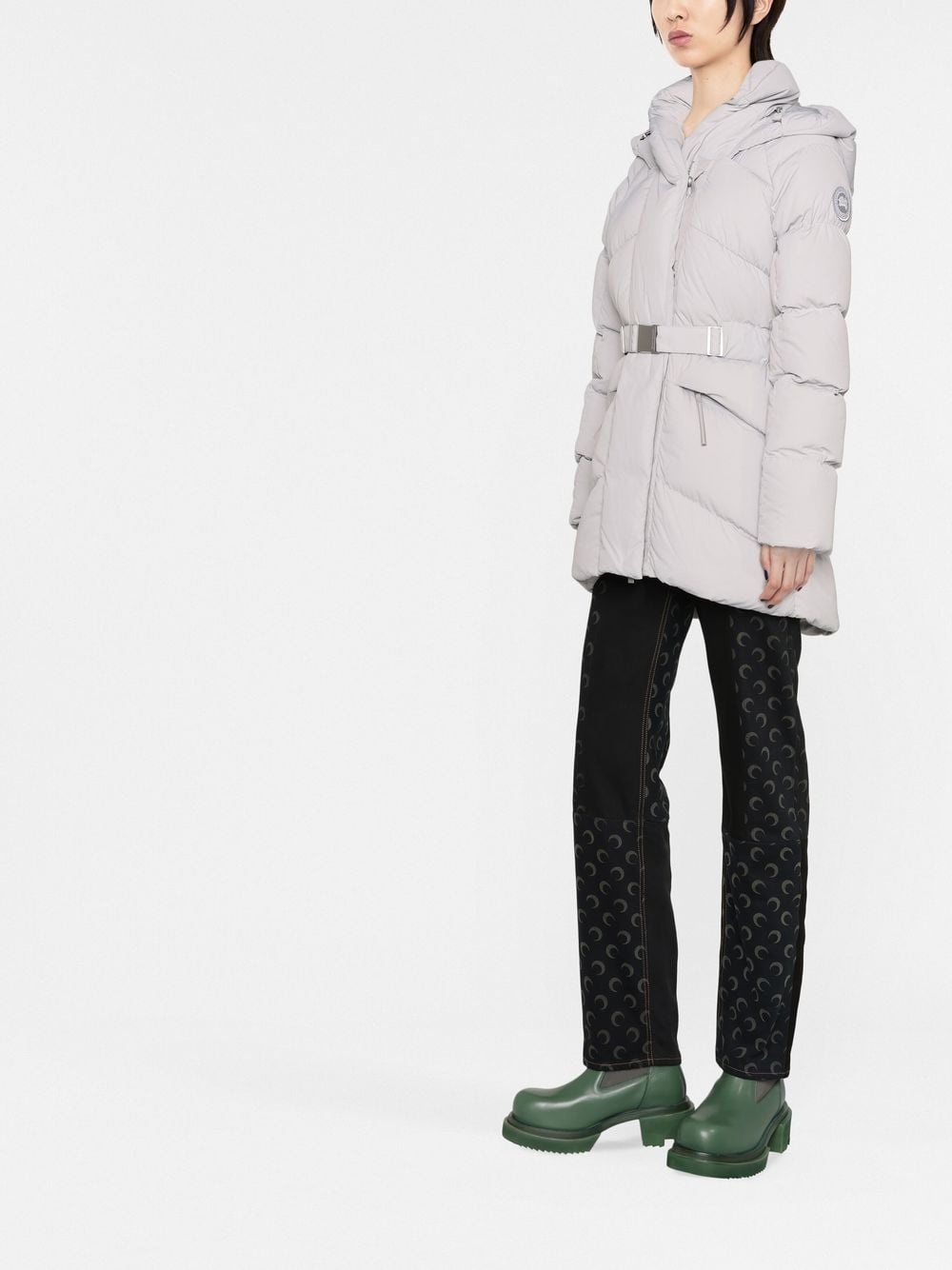 belted padded down jacket - 4