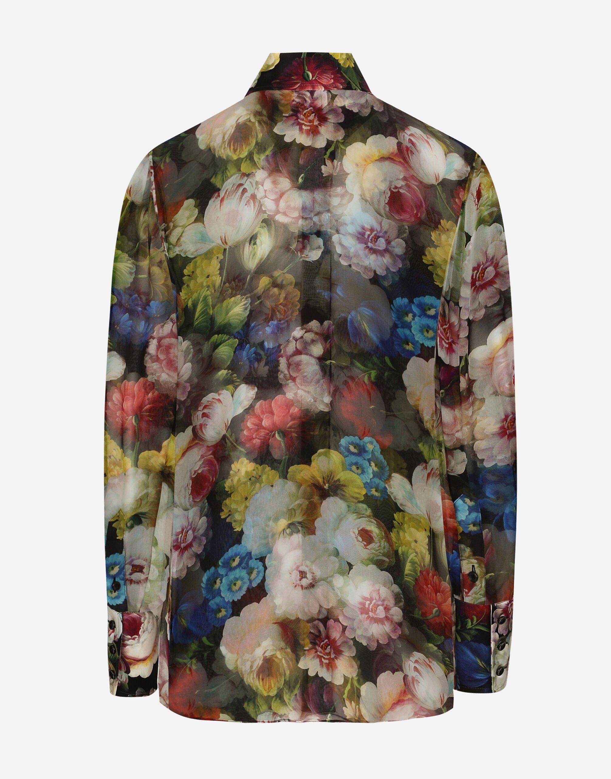 Chiffon shirt with nocturnal flower print - 2