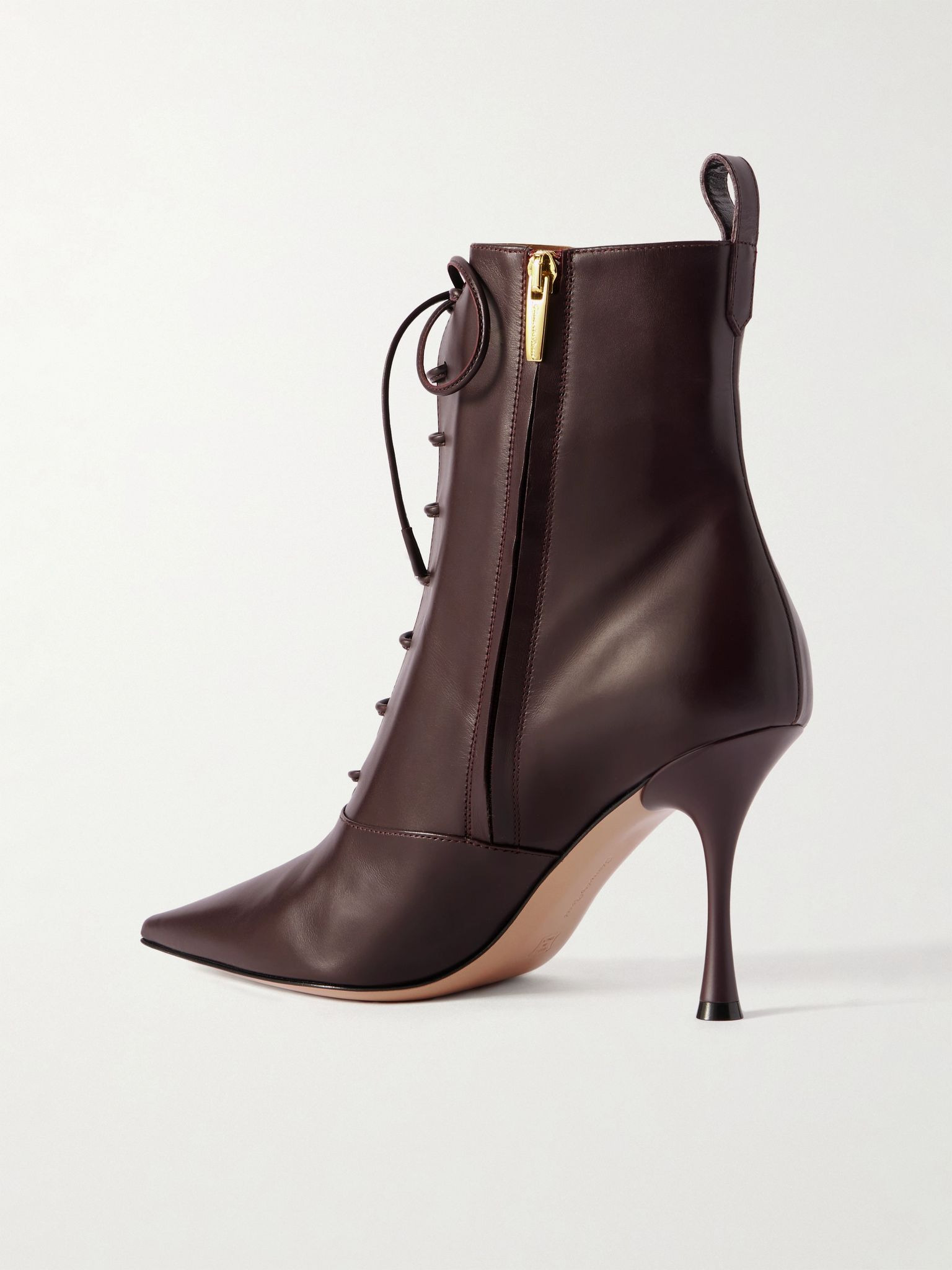 Vitello 85 leather ankle boots Burgundy - 3