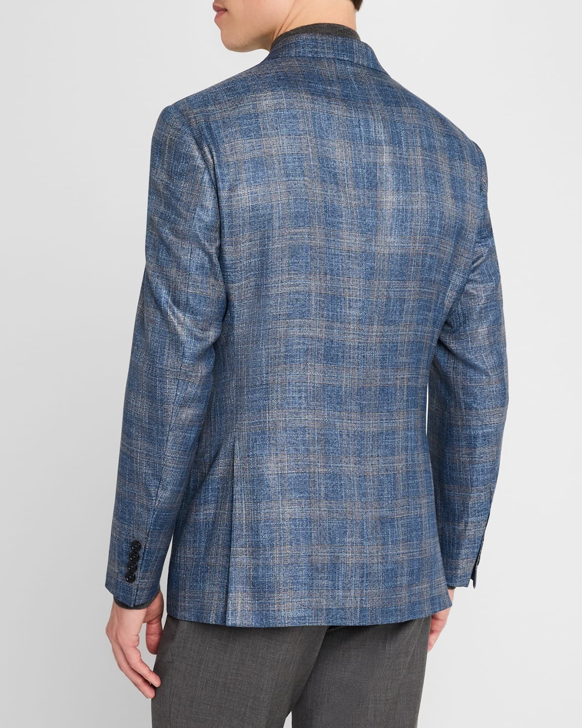 Men's Brushed Plaid Sport Coat - 3