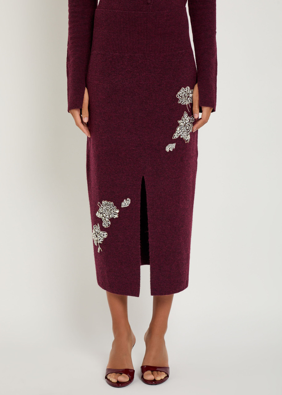 Erdem Embellished Knitted Midi Skirt - 2