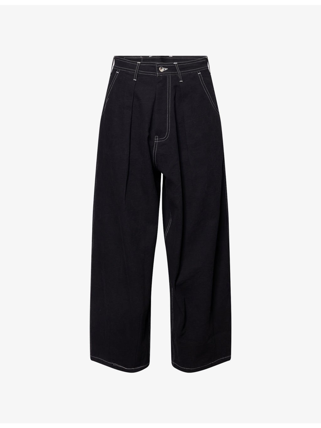 Lush Pleated Wide-Leg Denim Jeans - 1