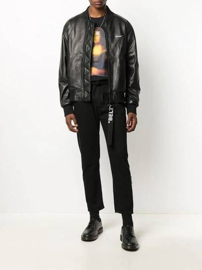 Off-White leather Agreement bomber jacket outlook