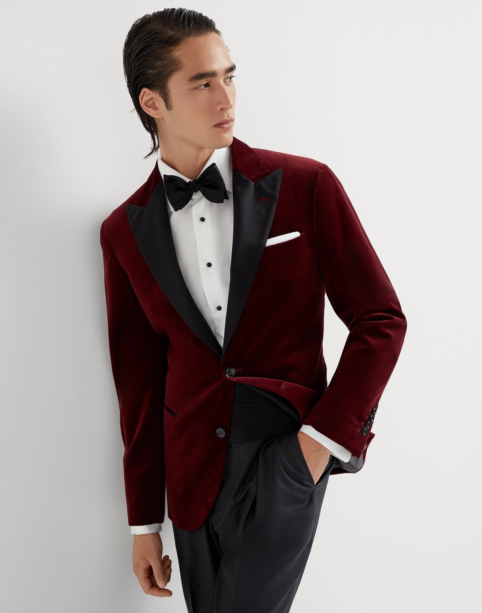 Cotton velvet tuxedo jacket with peak lapels - 4