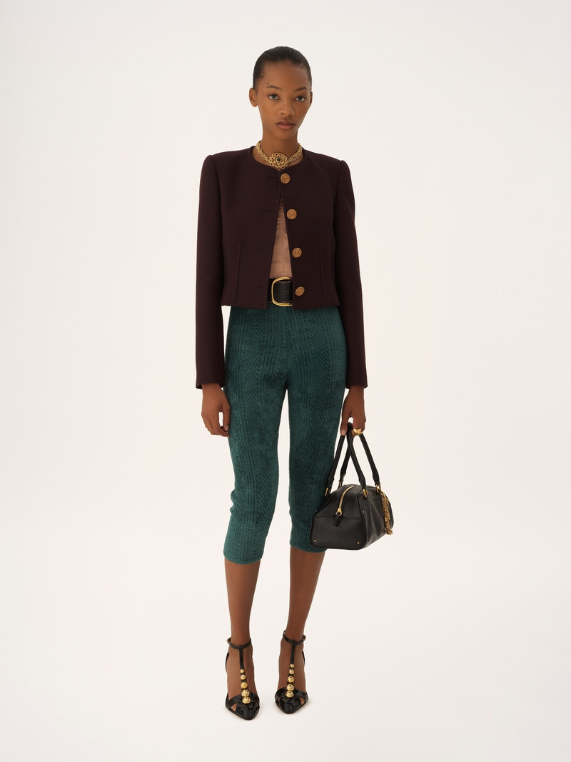 Chloé COLLARLESS CROPPED JACKET IN WOOL CRÊPE outlook