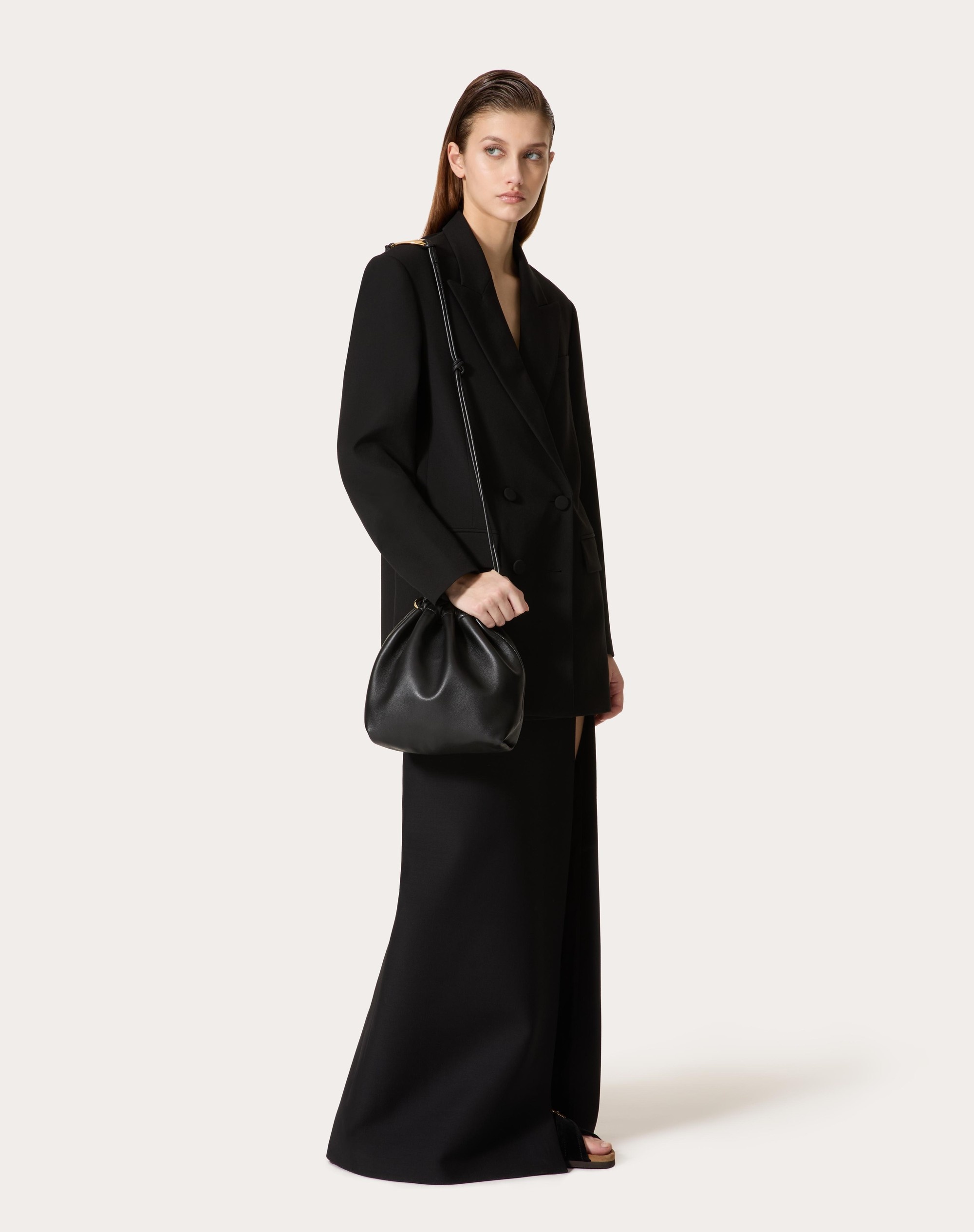 Valentino VLOGO POUF NAPPA LEATHER POUCH | REVERSIBLE