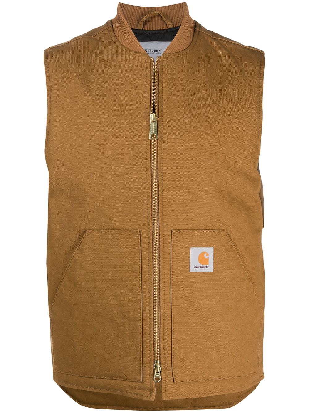 zipped canvas gilet - 1