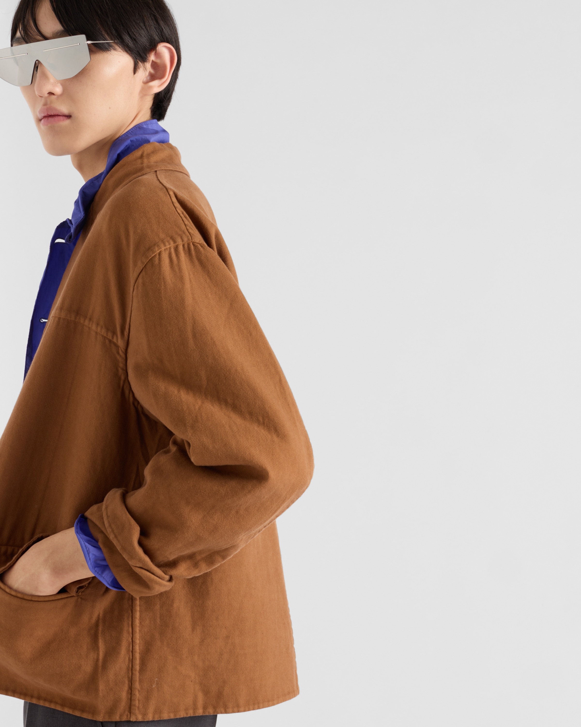 Single-breasted cotton jacket - 4