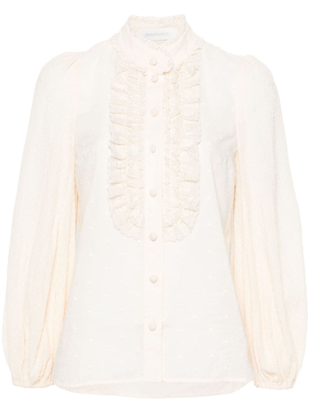 ruffle-detail cotton top - 1