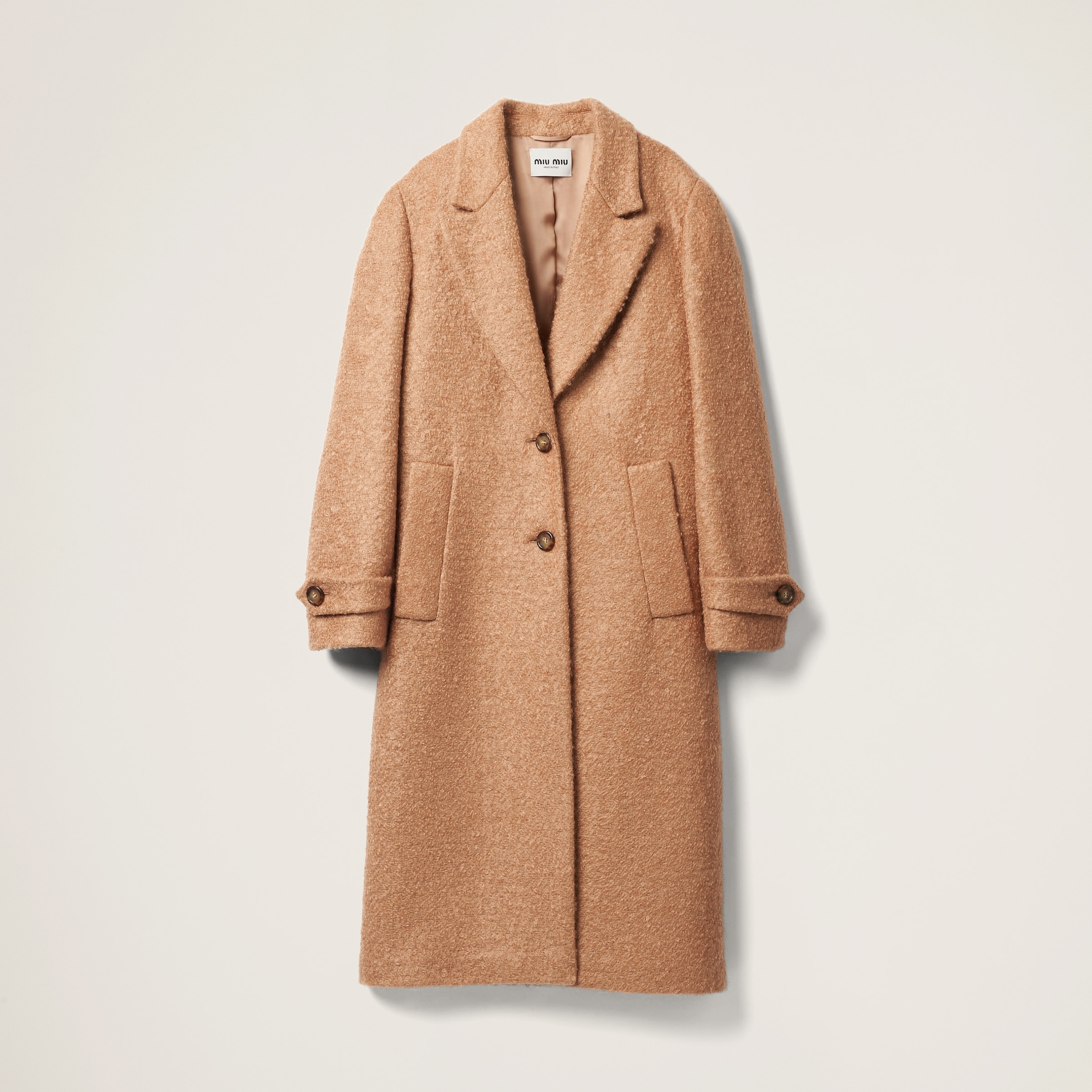 Padded single-breasted tweed coat - 1