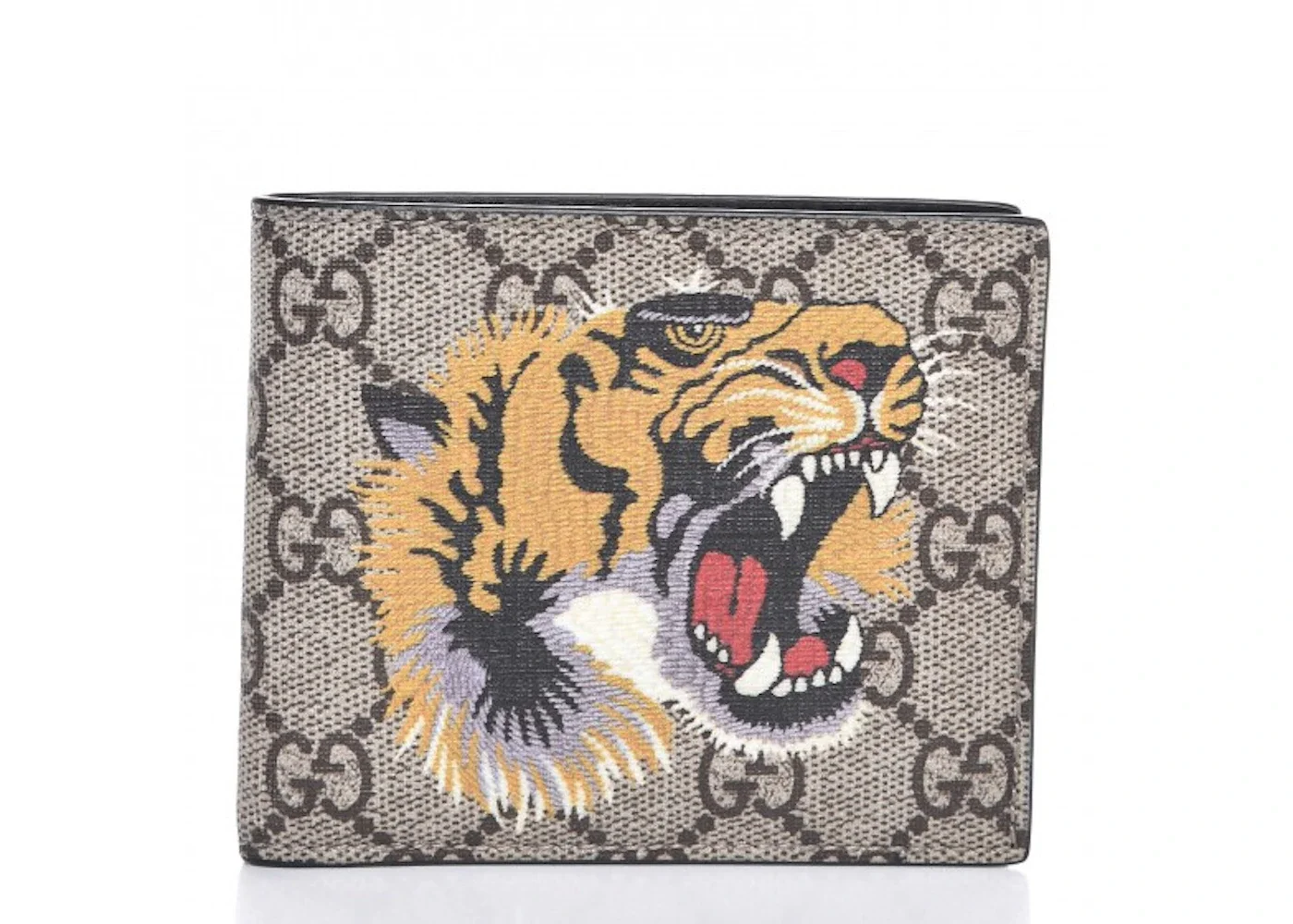 Gucci Bifold Wallet GG Supreme Tiger Beige - 1