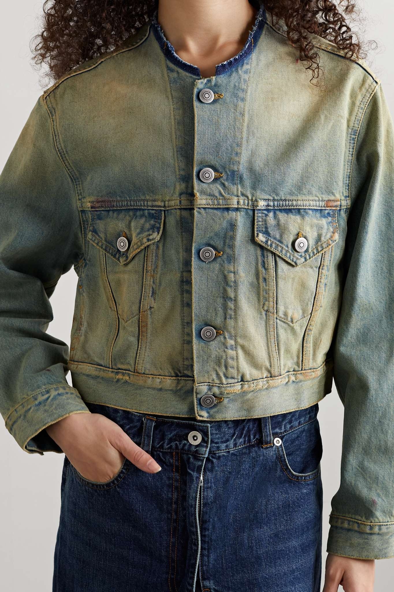 Distressed denim jacket - 3