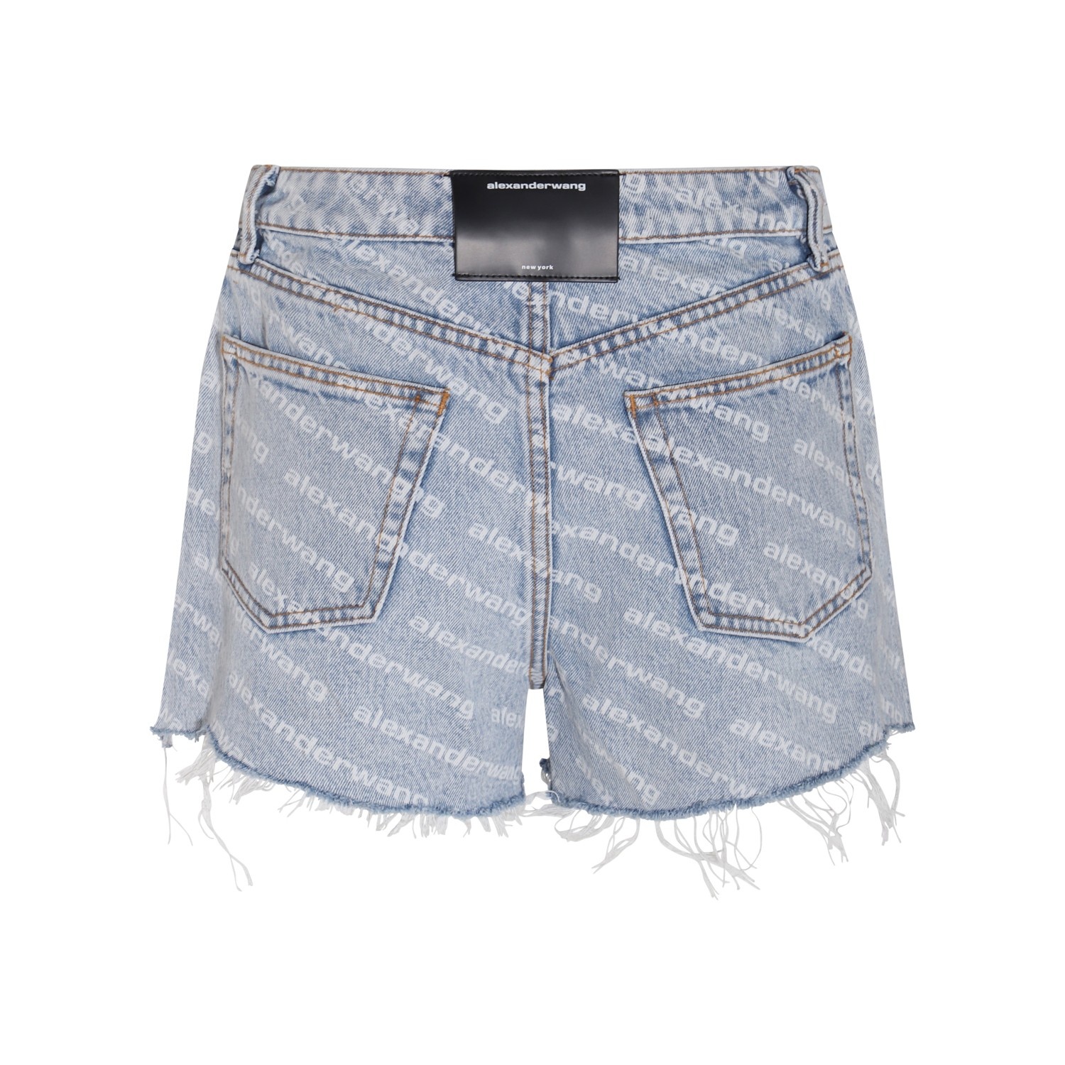 LIGHT BLUE COTTON DENIM SHORTS - 2