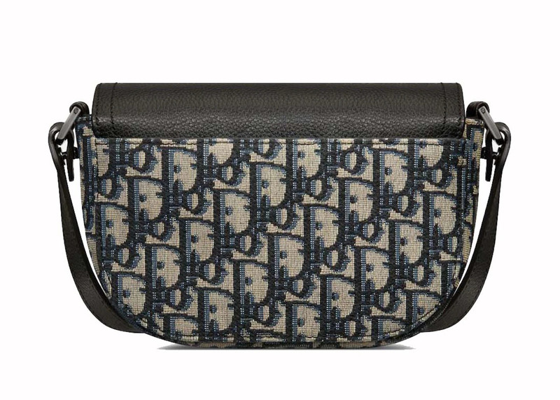 Dior Dior Mini Saddle Messenger Bag with Flap Beige and Black Dior Oblique Jacquard with Black outlook